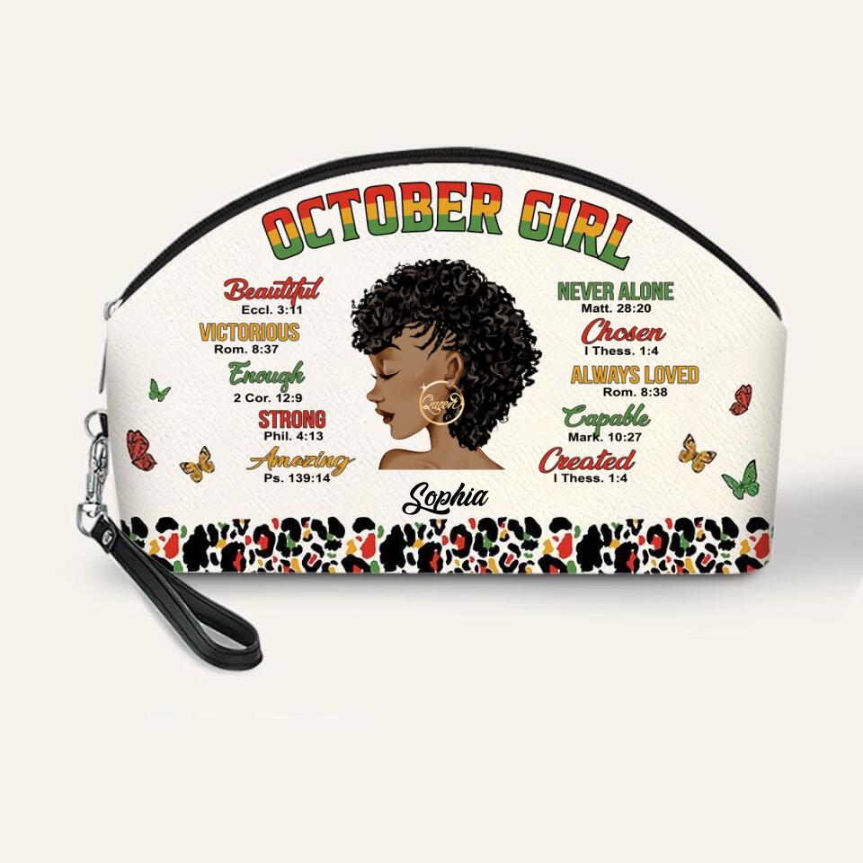 Makeup bag personalized, Custom Birthday Gift, Queens are Born In October, October Birthday Gifts For Woman, October Birthday Gifts, Makeup bag personalized girls