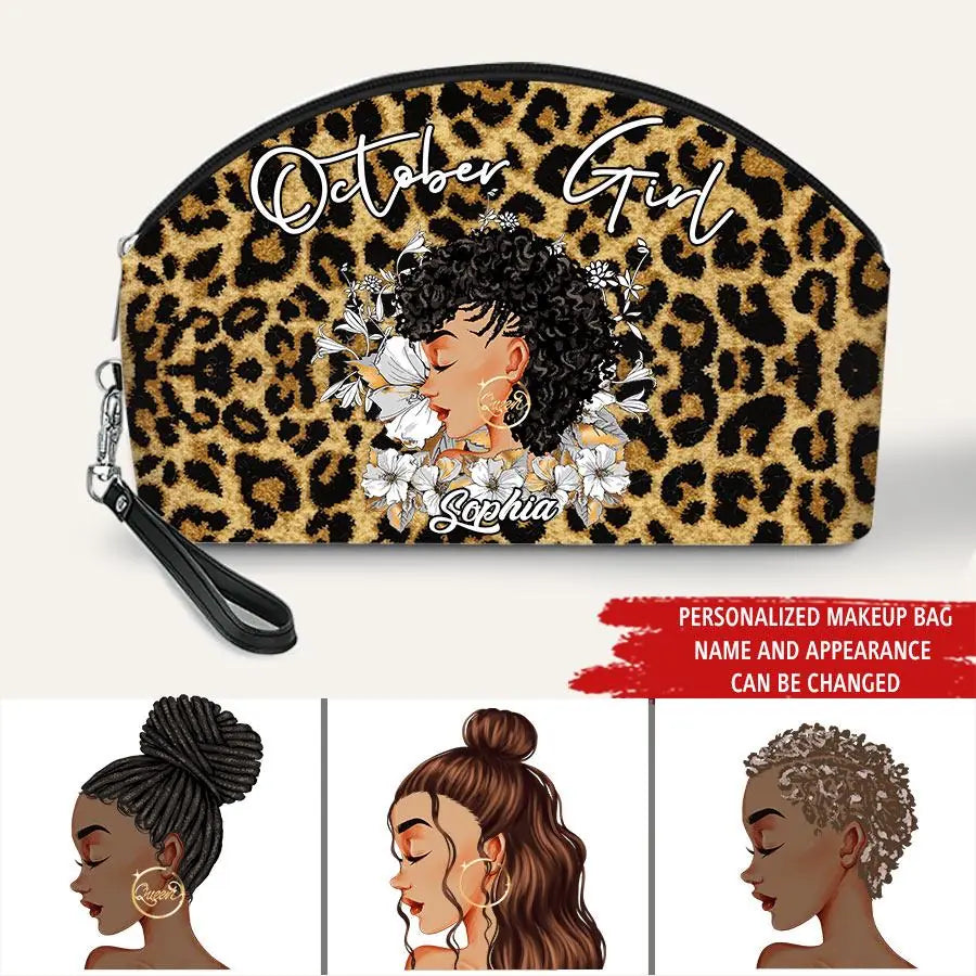 Makeup bag personalized, Custom Birthday Gift, Queens are Born In October, October Birthday Gifts For Woman, October Birthday Gifts, Makeup bag personalized girls