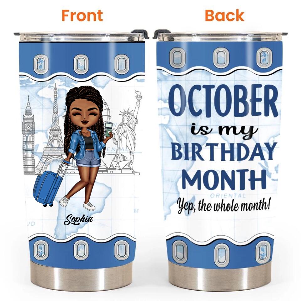 Personalized tumblers, Birthday Tumbler, Birthdays in October, October birthday gifts for her