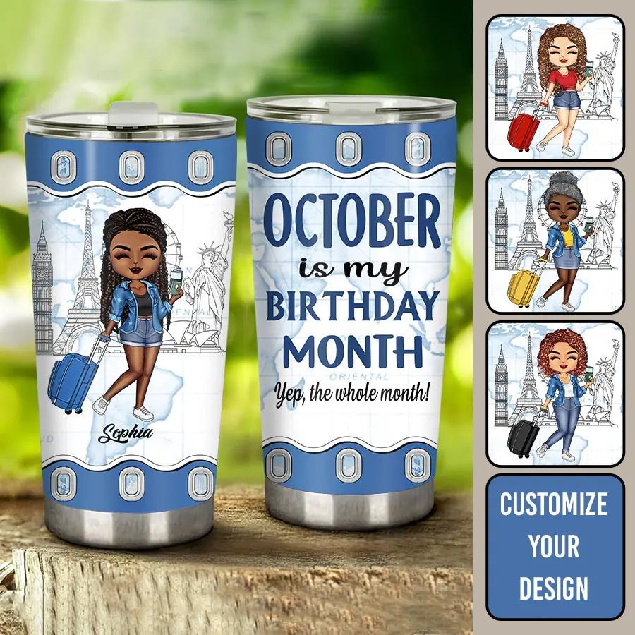 Personalized tumblers, Birthday Tumbler, Birthdays in October, October birthday gifts for her