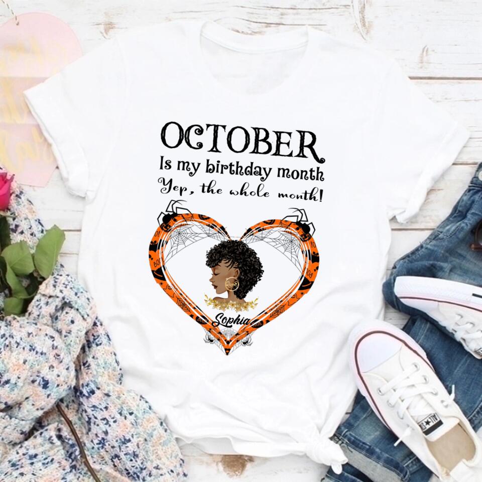 October Birthday Shirt, Custom Birthday Shirt, Queens are Born In October, October Birthday Shirts For Woman, October Birthday Gifts, Personalized Halloween, Custom halloween shirts, Personalized halloween gifts