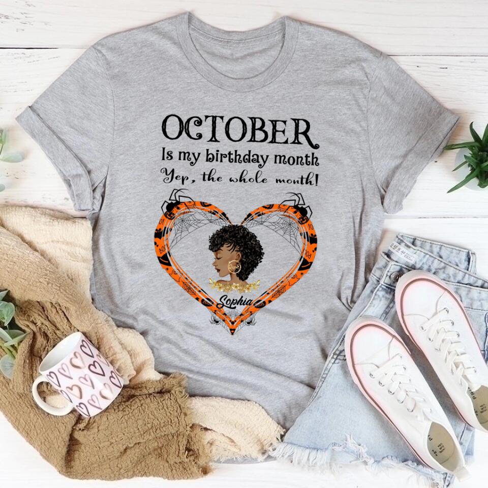 October Birthday Shirt, Custom Birthday Shirt, Queens are Born In October, October Birthday Shirts For Woman, October Birthday Gifts, Personalized Halloween, Custom halloween shirts, Personalized halloween gifts