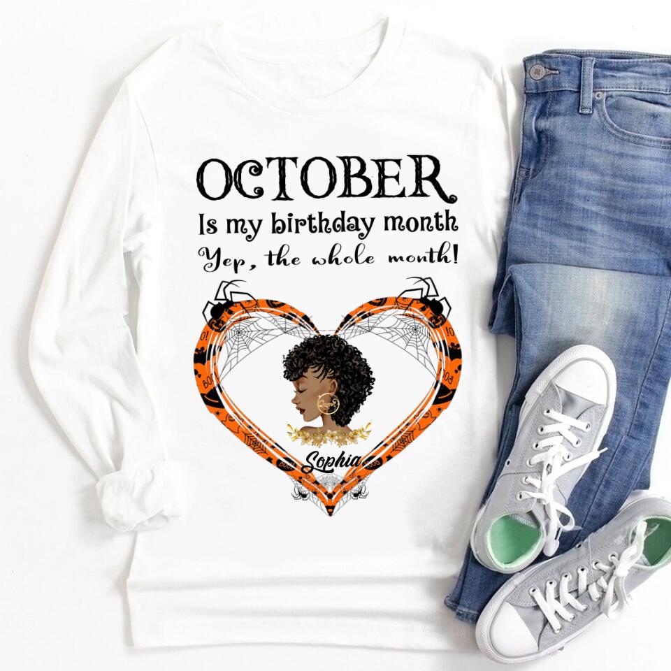 October Birthday Shirt, Custom Birthday Shirt, Queens are Born In October, October Birthday Shirts For Woman, October Birthday Gifts, Personalized Halloween, Custom halloween shirts, Personalized halloween gifts