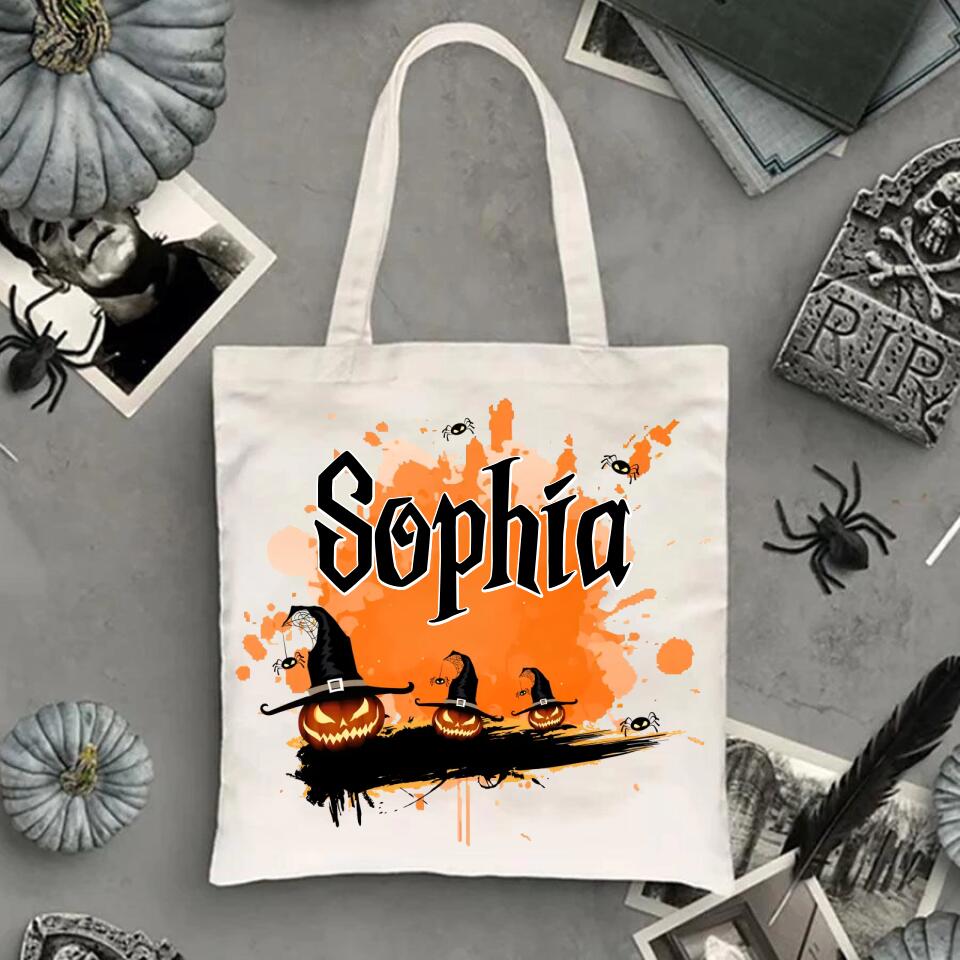 Personalized Tote Bag , Halloween Gift, Halloween Tote Bag, Halloween Tote, Pumpkin Tote Bag, Gift for Kids , Gift for Woman