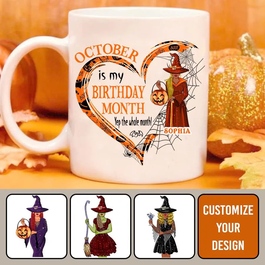 October Birthday Mug, Custom Birthday Mug, Queens are Born In October, October Birthday Mug For Woman, October Birthday Gifts