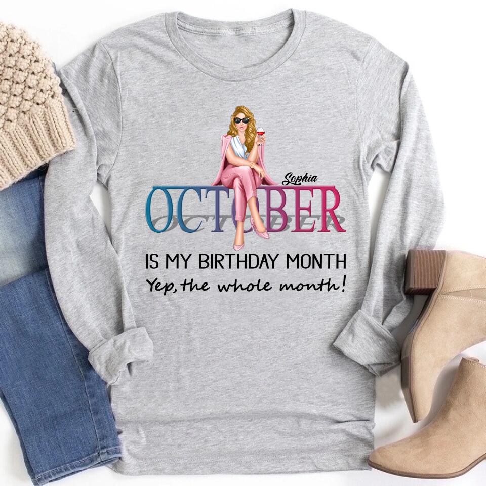 October Birthday Shirt, Custom Birthday Shirt, Queens are Born In October, October Birthday Shirts For Woman, October Birthday Gifts