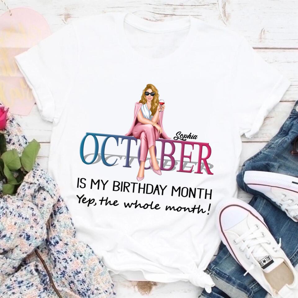 October Birthday Shirt, Custom Birthday Shirt, Queens are Born In October, October Birthday Shirts For Woman, October Birthday Gifts