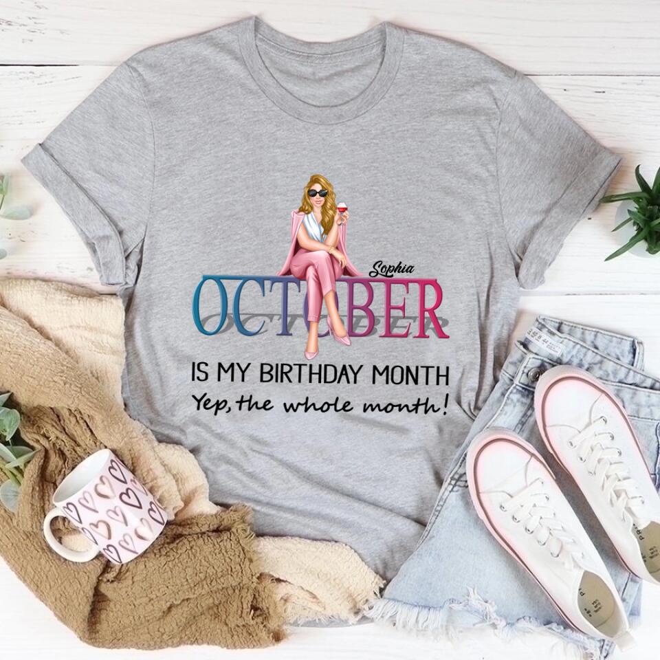 October Birthday Shirt, Custom Birthday Shirt, Queens are Born In October, October Birthday Shirts For Woman, October Birthday Gifts