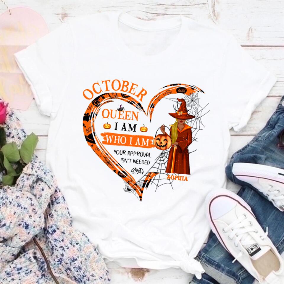 October Birthday Shirt, Custom Birthday Shirt, Queens are Born In October, October Birthday Shirts For Woman, October Birthday Gifts, Halloween Shirt