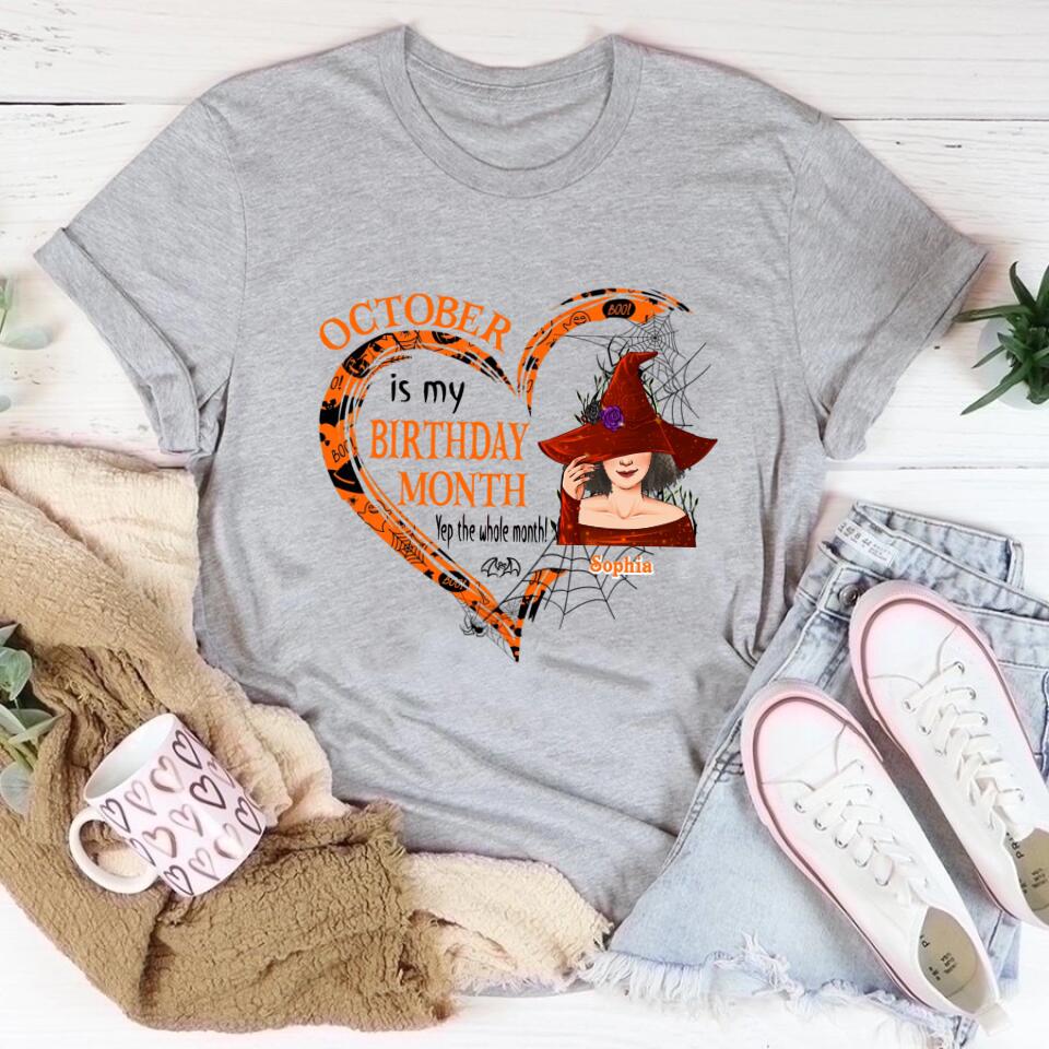 October Birthday Shirt, Custom Birthday Shirt, Queens are Born In October, October Birthday Shirts For Woman, October Birthday Gifts, Halloween Shirt