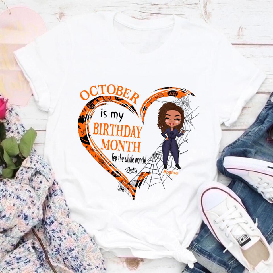 October Birthday Shirt, Custom Birthday Shirt, Queens are Born In October, October Birthday Shirts For Woman, October Birthday Gifts, Halloween Shirt