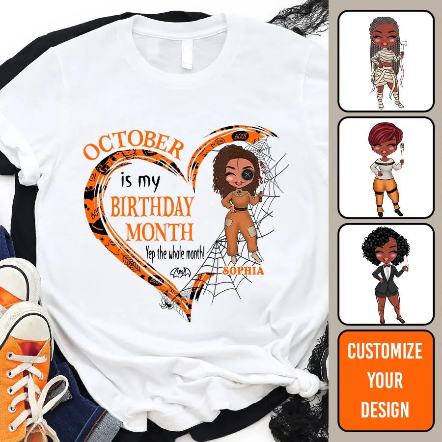 October Birthday Shirt, Custom Birthday Shirt, Queens are Born In October, October Birthday Shirts For Woman, October Birthday Gifts, Halloween Shirt