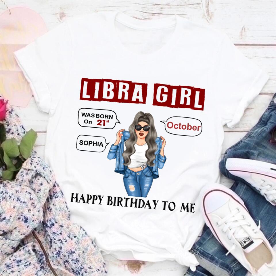 Custom Birthday Shirt, Libra Zodiac t shirt, Libra Birthday shirt, Libra t shirts for ladies, Libra queen t shirt, Libra Queen Birthday Shirt
