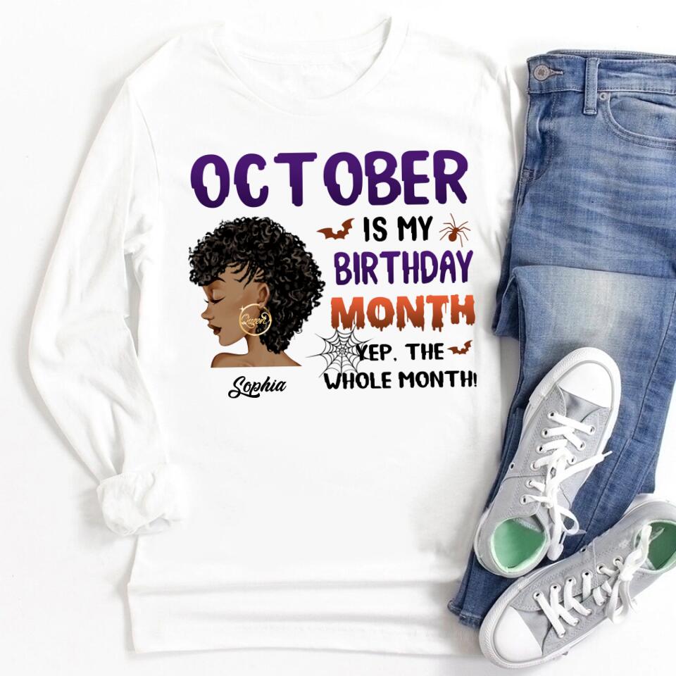 October Birthday Shirt, Custom Birthday Shirt, Queens are Born In October, October Birthday Shirts For Woman, October Birthday Gifts, Personalized Halloween, Custom halloween shirts, Personalized halloween gifts