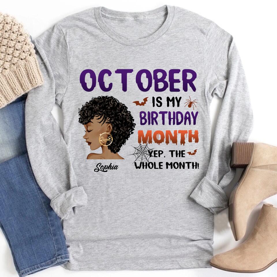 October Birthday Shirt, Custom Birthday Shirt, Queens are Born In October, October Birthday Shirts For Woman, October Birthday Gifts, Personalized Halloween, Custom halloween shirts, Personalized halloween gifts