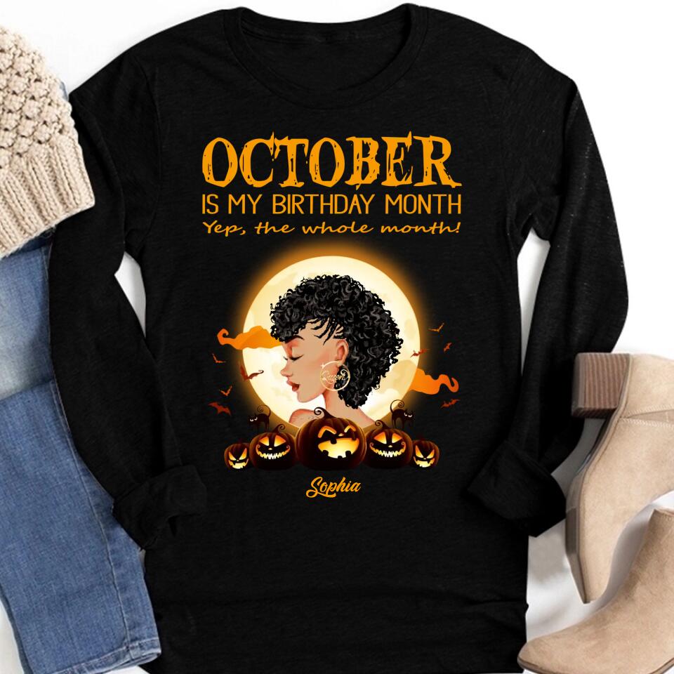 October Birthday Shirt, Custom Birthday Shirt, Queens Are Born In October, October Birthday Shirts For Woman, October Birthday Gifts, Personalized Halloween, Custom Halloween Shirts, Personalized Halloween Gifts