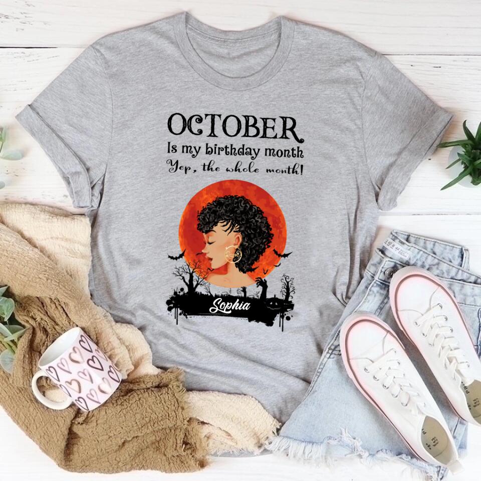 October Birthday Shirt, Custom Birthday Shirt, Queens are Born In October, October Birthday Shirts For Woman, October Birthday Gifts, Personalized Halloween, Custom halloween shirts, Personalized halloween gifts