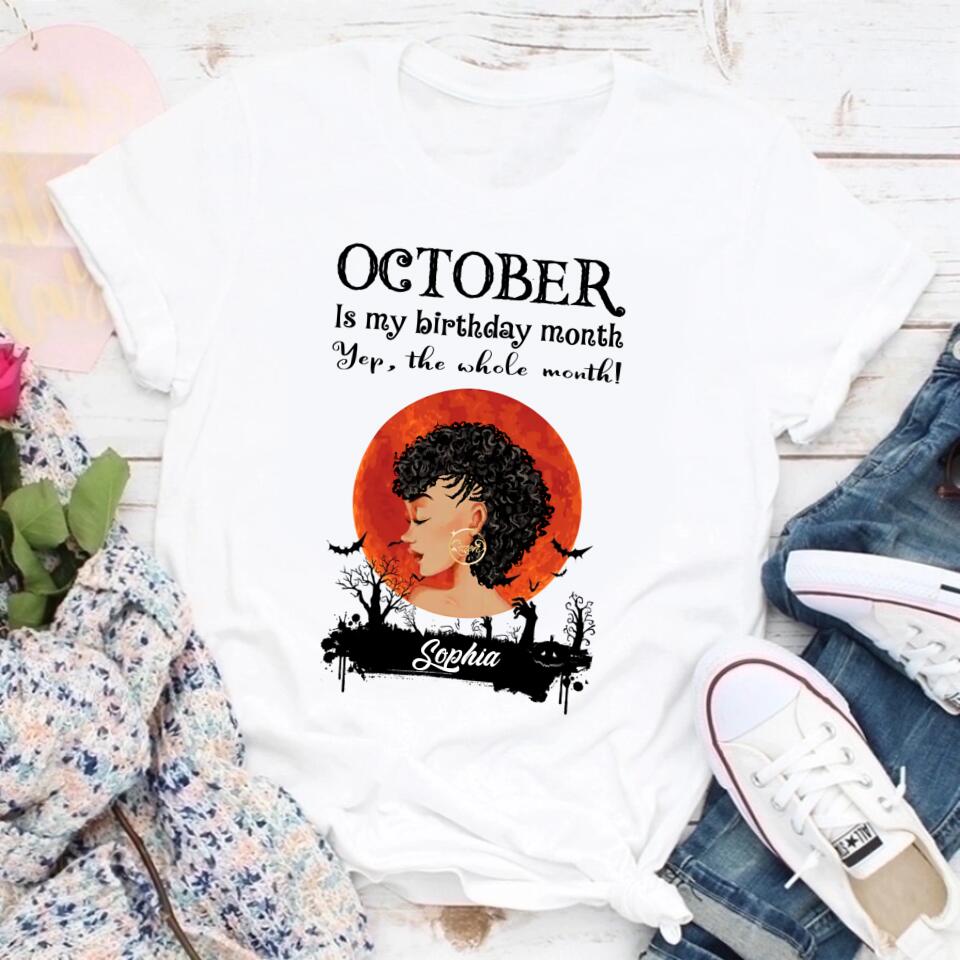 October Birthday Shirt, Custom Birthday Shirt, Queens are Born In October, October Birthday Shirts For Woman, October Birthday Gifts, Personalized Halloween, Custom halloween shirts, Personalized halloween gifts