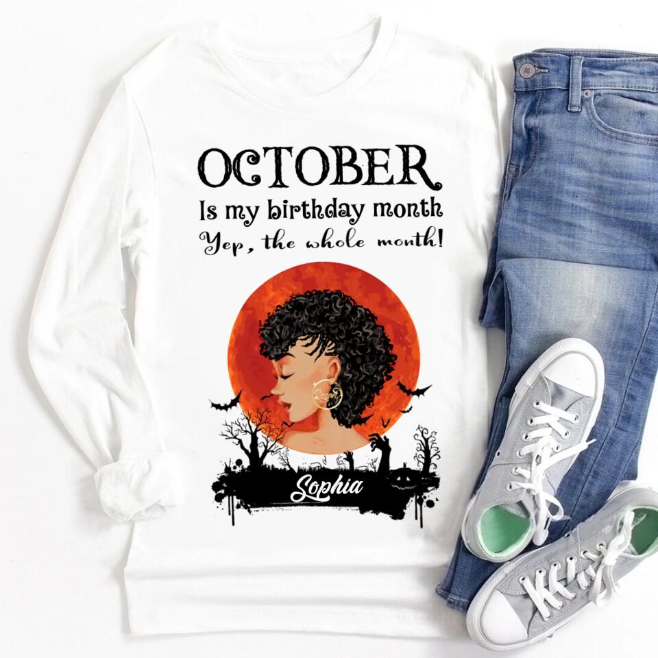 October Birthday Shirt, Custom Birthday Shirt, Queens are Born In October, October Birthday Shirts For Woman, October Birthday Gifts, Personalized Halloween, Custom halloween shirts, Personalized halloween gifts