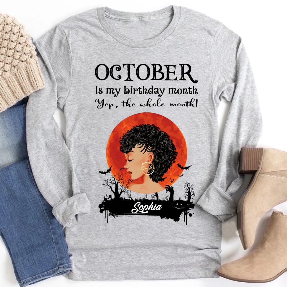 October Birthday Shirt, Custom Birthday Shirt, Queens are Born In October, October Birthday Shirts For Woman, October Birthday Gifts, Personalized Halloween, Custom halloween shirts, Personalized halloween gifts