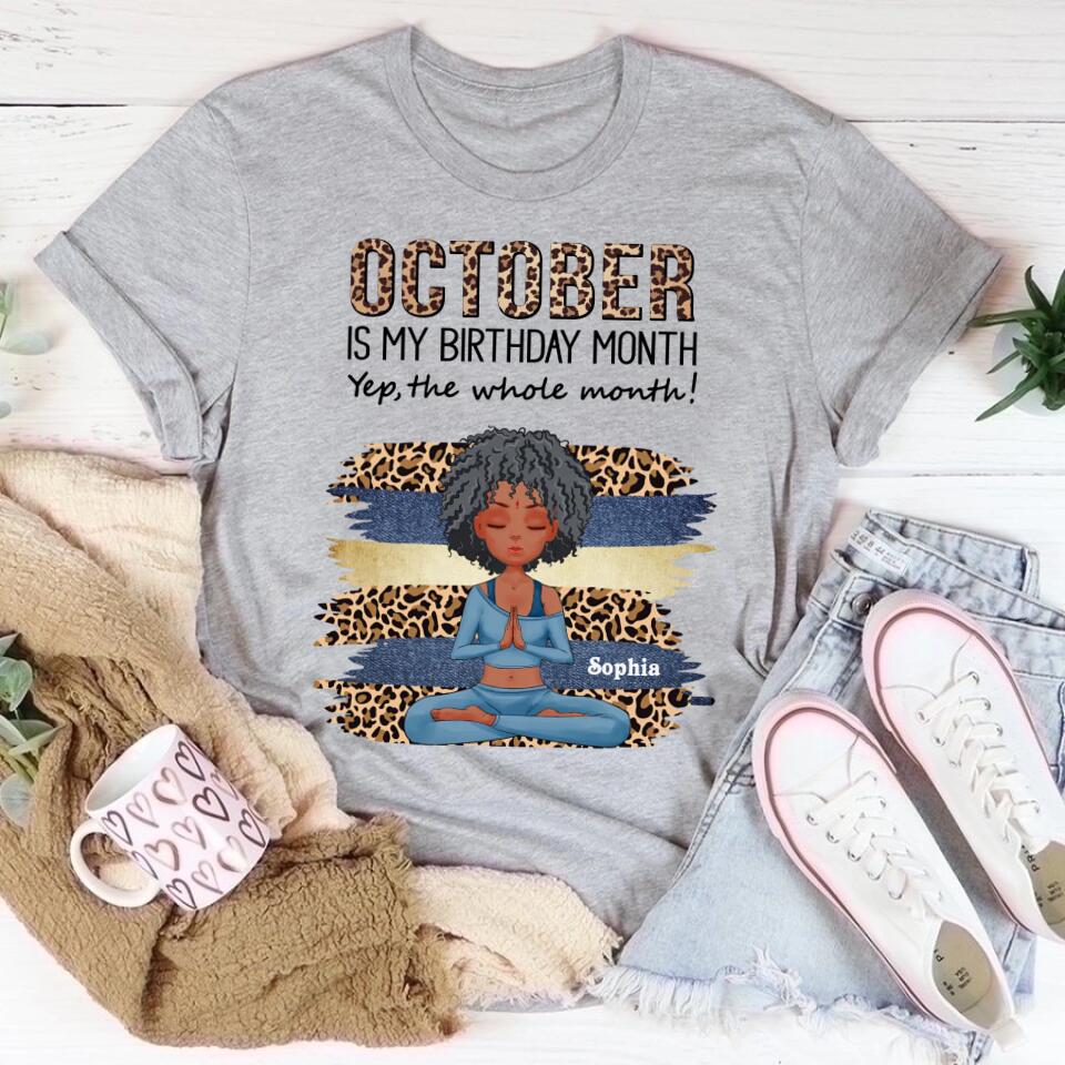 October Birthday Shirt, Custom Birthday Shirt, Queens are Born In October, October Birthday Shirts For Woman, October Birthday Gifts, Birthday Gifts For Yoga Lovers