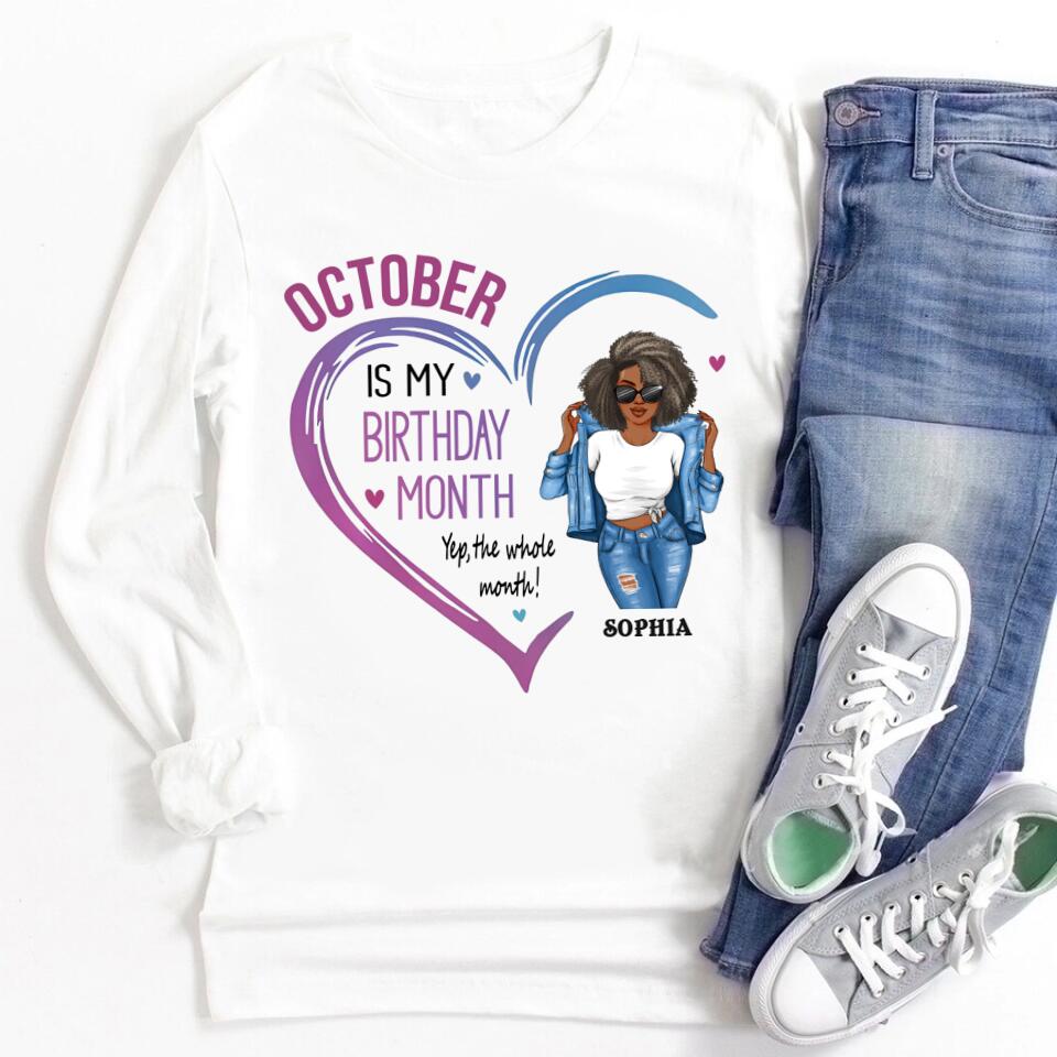 October Birthday Shirt, Custom Birthday Shirt, Queens are Born In October, October Birthday Shirts For Woman, October Birthday Gifts