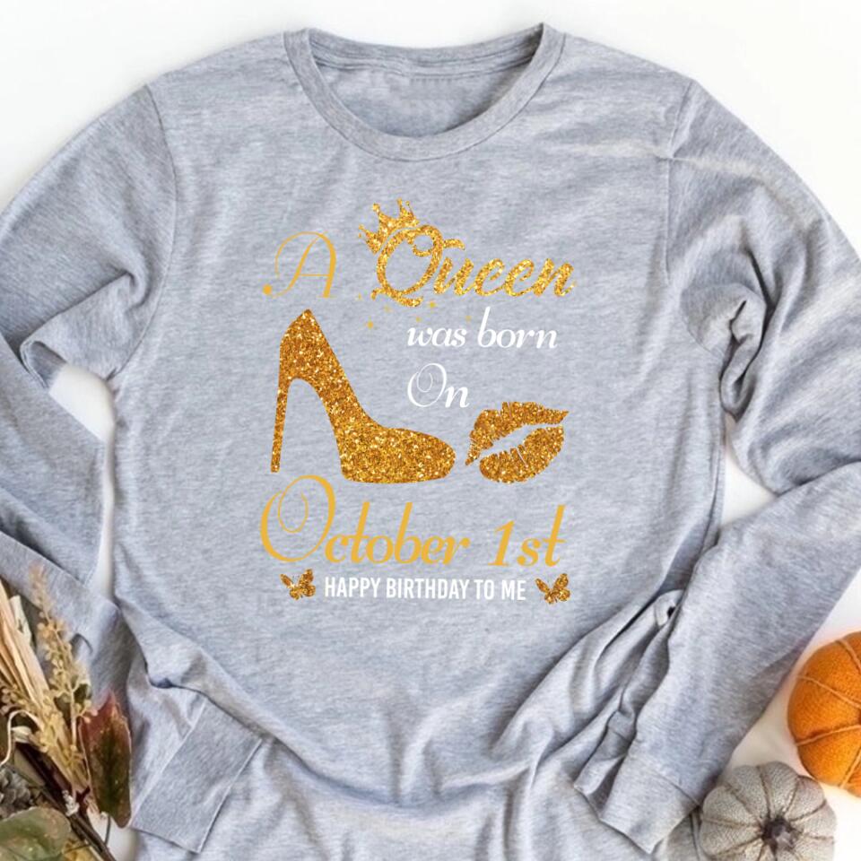 October Birthday Shirt, Custom Birthday Shirt, Queens Are Born In October, October Birthday Shirts For Woman, October Birthday Gifts