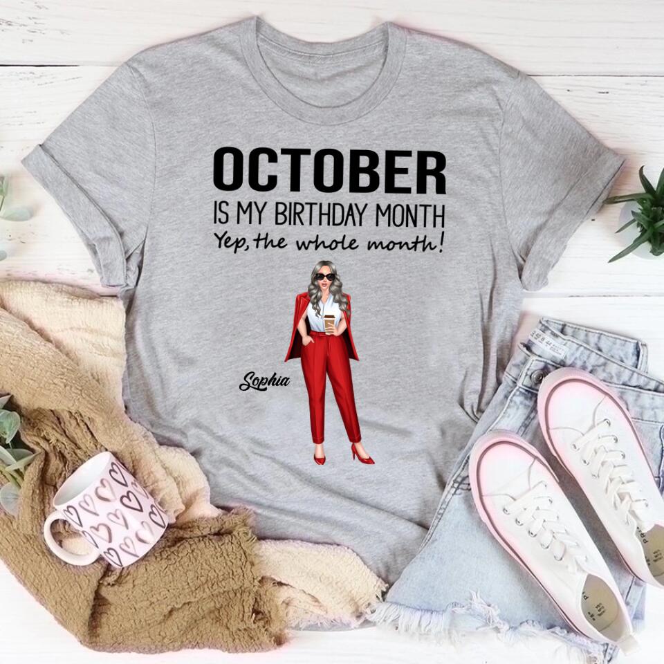 October Birthday Shirt, Custom Birthday Shirt, Queens are Born In October, October Birthday Shirts For Woman, October Birthday Gifts