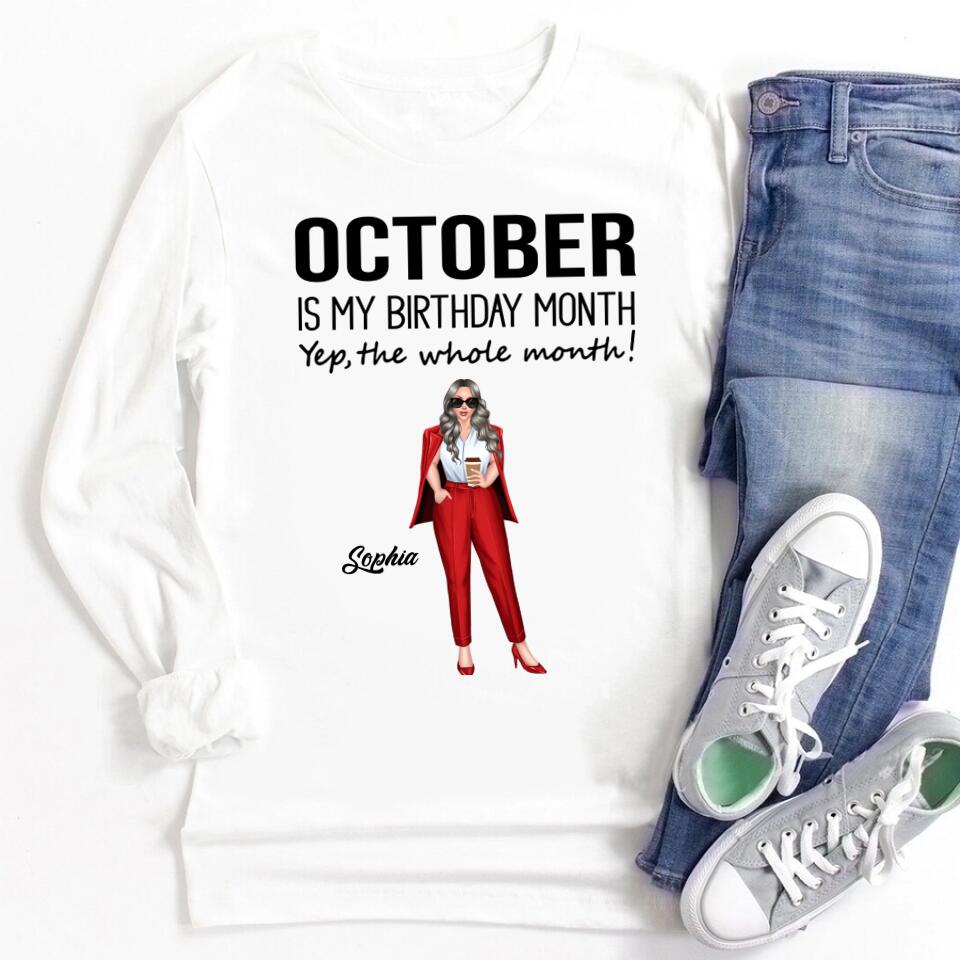 October Birthday Shirt, Custom Birthday Shirt, Queens are Born In October, October Birthday Shirts For Woman, October Birthday Gifts