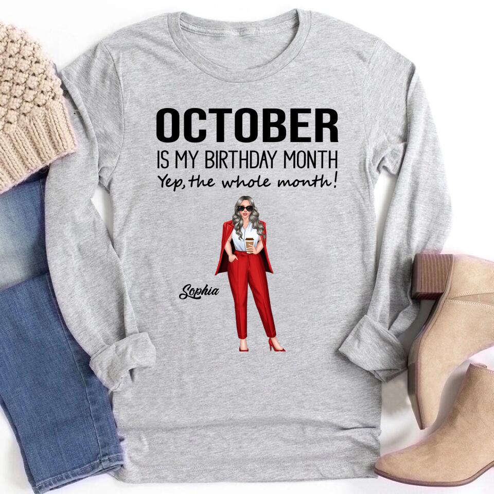 October Birthday Shirt, Custom Birthday Shirt, Queens are Born In October, October Birthday Shirts For Woman, October Birthday Gifts