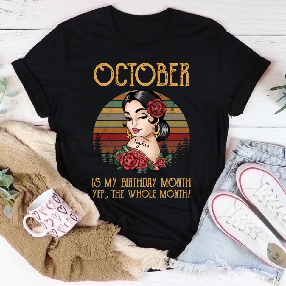 October Birthday Shirt, Custom Birthday Shirt, Queens Born In October, October Birthday Shirts For Woman, October Birthday Gifts