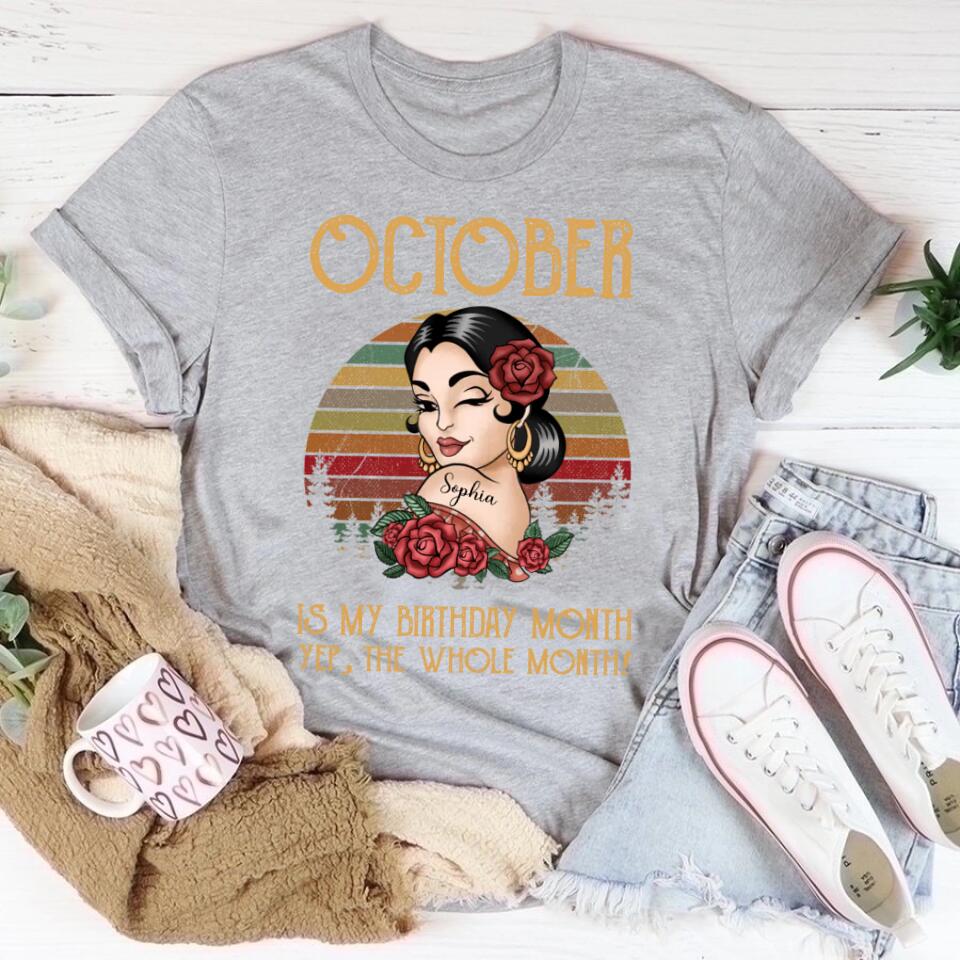 October Birthday Shirt, Custom Birthday Shirt, Queens Born In October, October Birthday Shirts For Woman, October Birthday Gifts