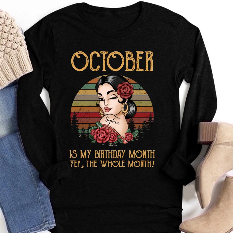 October Birthday Shirt, Custom Birthday Shirt, Queens Born In October, October Birthday Shirts For Woman, October Birthday Gifts