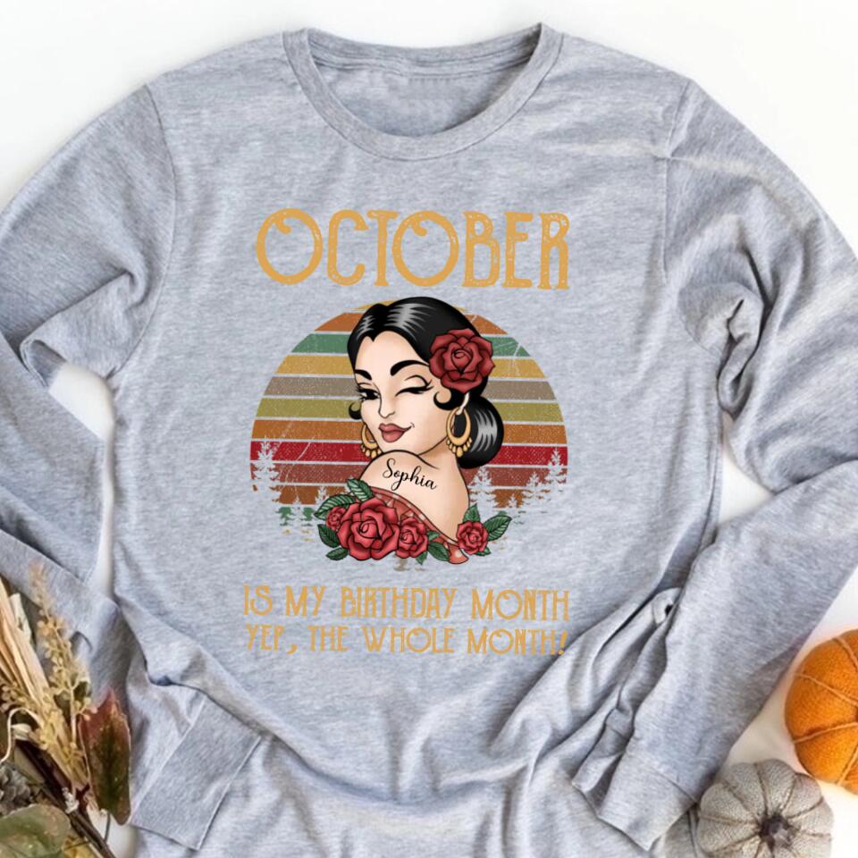 October Birthday Shirt, Custom Birthday Shirt, Queens Born In October, October Birthday Shirts For Woman, October Birthday Gifts