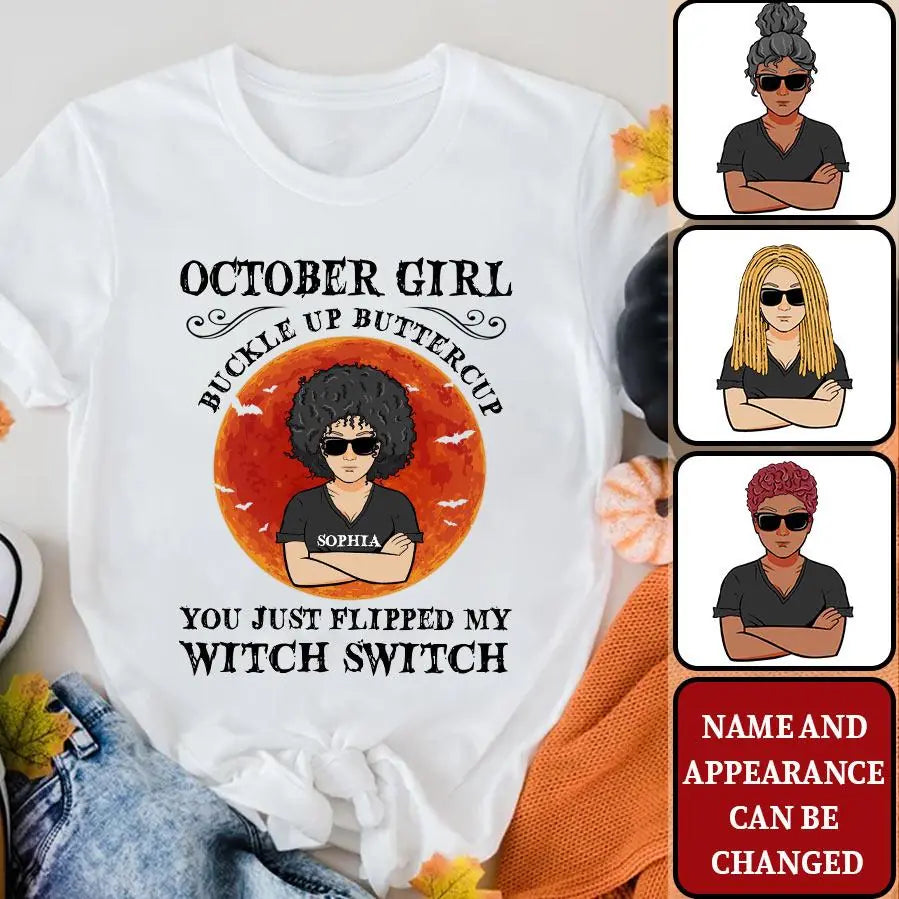 October Birthday Shirt, Custom Birthday Shirt, Queens are Born In October, October Birthday Shirts For Woman, October Birthday Gifts, Personalized Halloween Gifts, Halloween Shirts, Halloween Shirts For Women