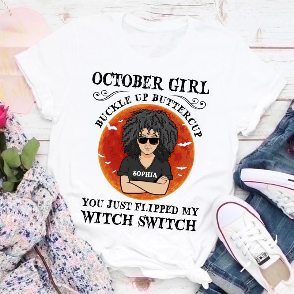 October Birthday Shirt, Custom Birthday Shirt, Queens are Born In October, October Birthday Shirts For Woman, October Birthday Gifts, Personalized Halloween Gifts, Halloween Shirts, Halloween Shirts For Women