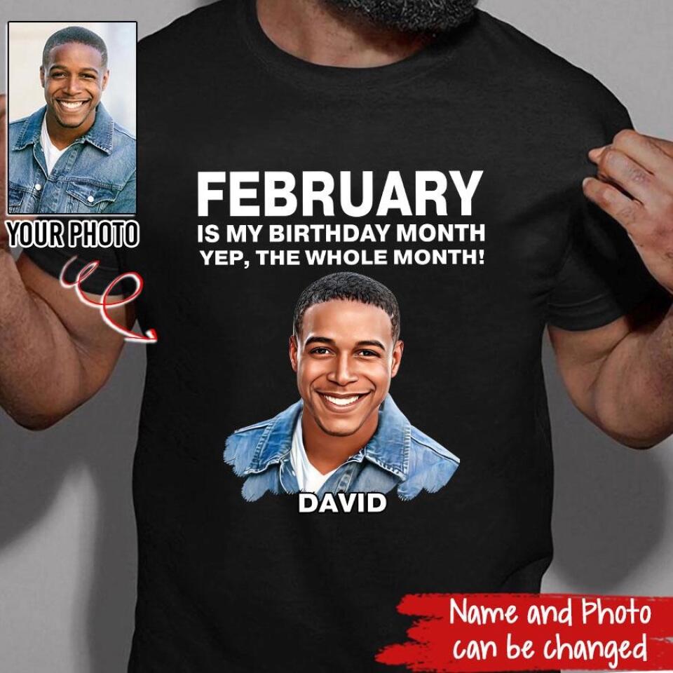 February Birthday Shirt, Custom Birthday Shirt, A Black King was born in February, February Birthday Shirts For Man, February Birthday Gifts