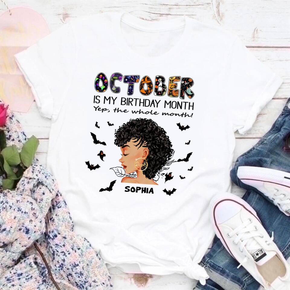 October Birthday Shirt, Custom Birthday Shirt, Queens Are Born In October, October Birthday Shirts For Woman, October Birthday Gifts, Personalized Halloween, Custom Halloween Shirts, Personalized Halloween Gifts