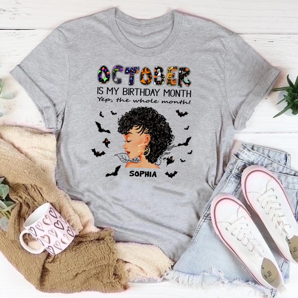 October Birthday Shirt, Custom Birthday Shirt, Queens Are Born In October, October Birthday Shirts For Woman, October Birthday Gifts, Personalized Halloween, Custom Halloween Shirts, Personalized Halloween Gifts