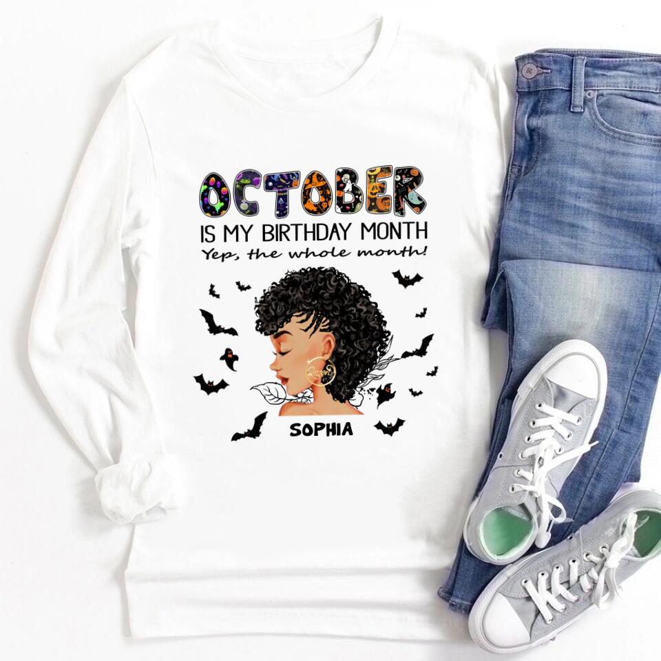 October Birthday Shirt, Custom Birthday Shirt, Queens Are Born In October, October Birthday Shirts For Woman, October Birthday Gifts, Personalized Halloween, Custom Halloween Shirts, Personalized Halloween Gifts