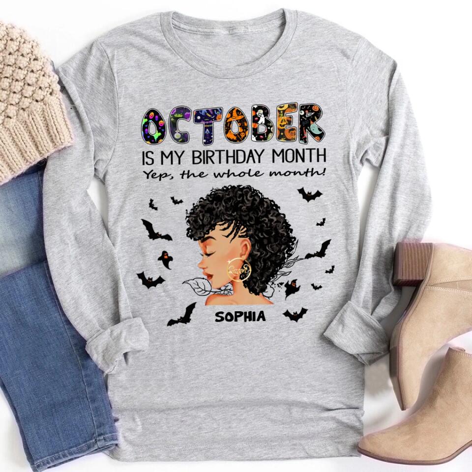 October Birthday Shirt, Custom Birthday Shirt, Queens Are Born In October, October Birthday Shirts For Woman, October Birthday Gifts, Personalized Halloween, Custom Halloween Shirts, Personalized Halloween Gifts