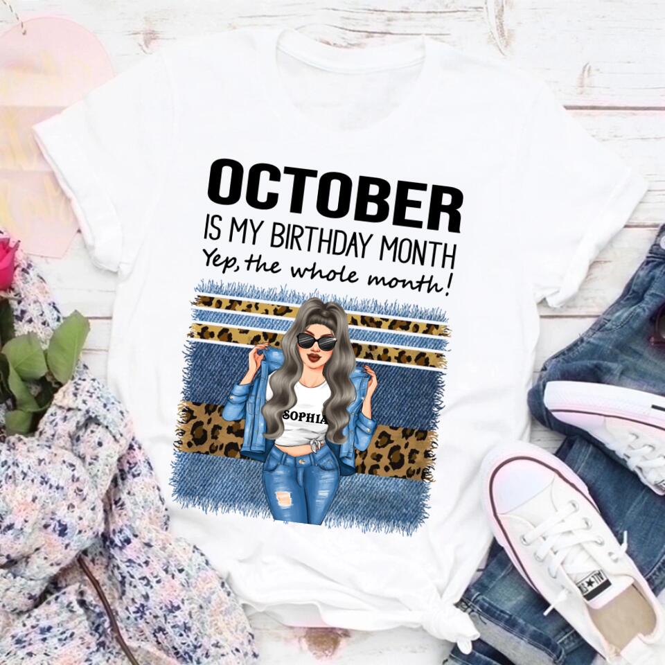 October Birthday Shirt, Custom Birthday Shirt, Queens are Born In October, October Birthday Shirts For Woman, October Birthday Gifts