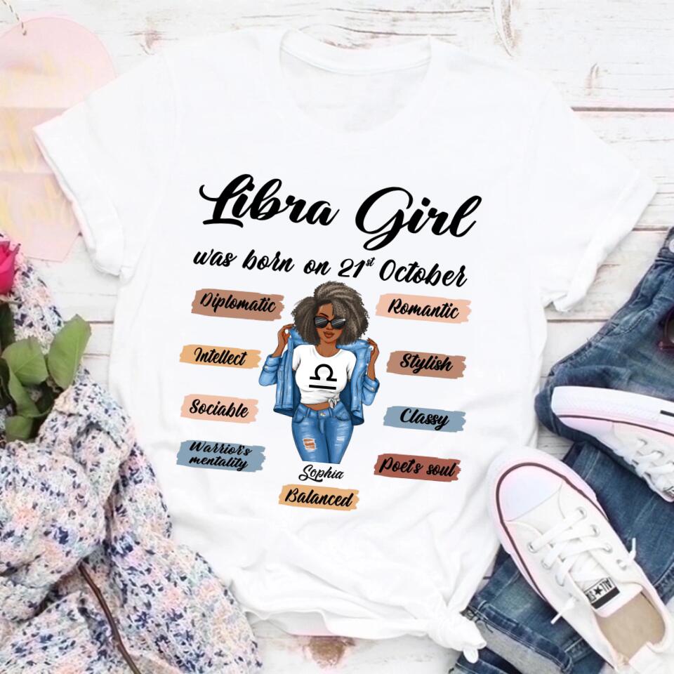 Custom Birthday Shirt, Libra Zodiac t shirt, Libra Birthday shirt, Libra t shirts for ladies, Libra queen t shirt, Libra Queen Birthday Shirt
