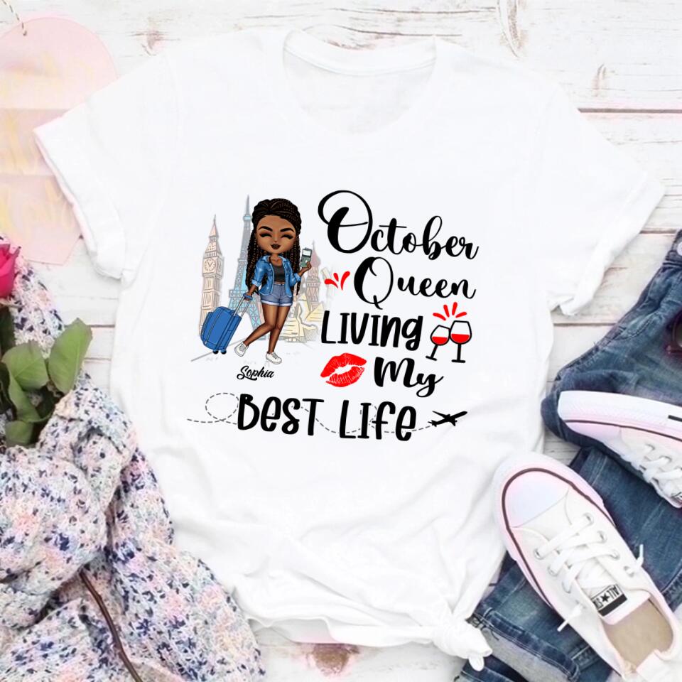 October Birthday Shirt, Custom Birthday Shirt, Queens Born In October, October Birthday Shirts For Woman, October Birthday Gifts