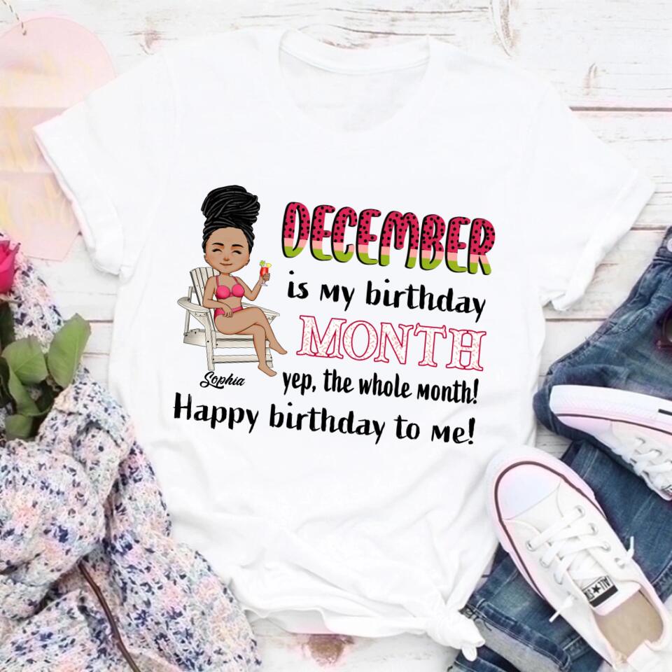 Custom December Birthday Shirt For Woman, Queens are Born In December Gifts, Melanin Afro Woman Shirt, Black Girl Tee, Afro Queen Gift