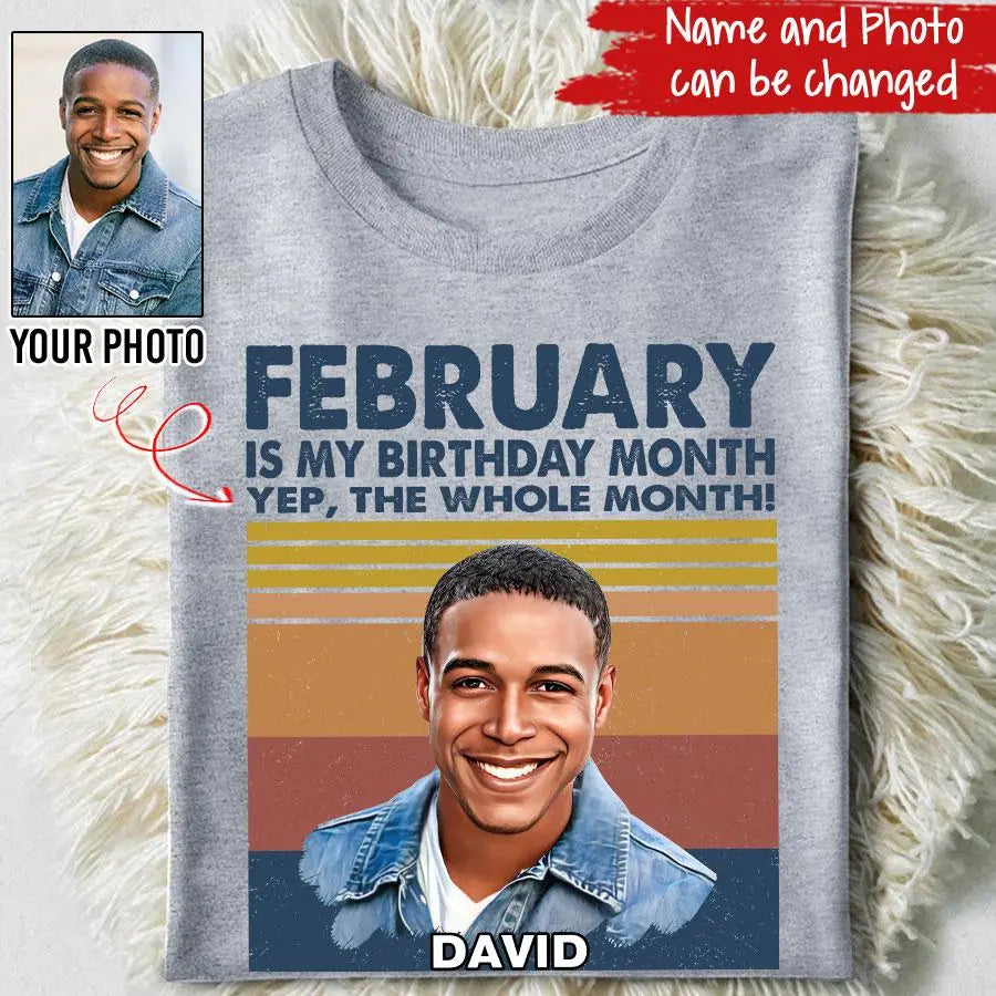 February Birthday Shirt, Custom Birthday Shirt, A Black King Was Born In February, February Birthday Shirts For Man, February Birthday Gifts