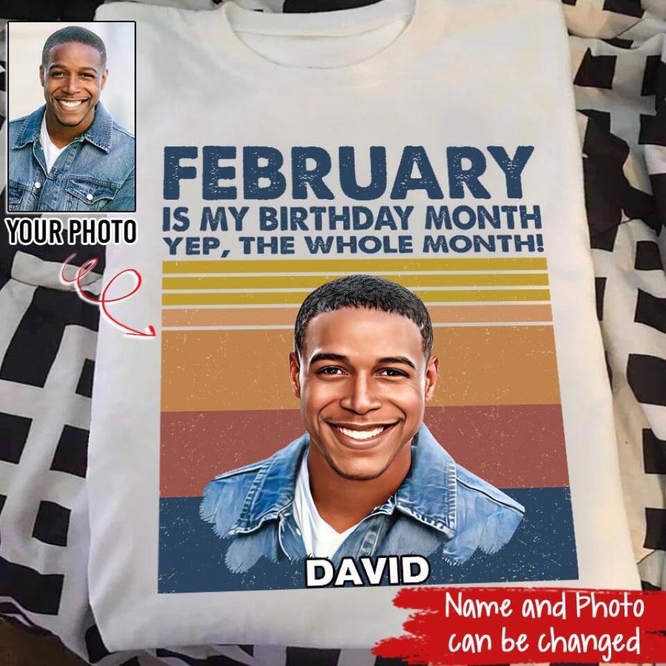 February Birthday Shirt, Custom Birthday Shirt, A Black King Was Born In February, February Birthday Shirts For Man, February Birthday Gifts