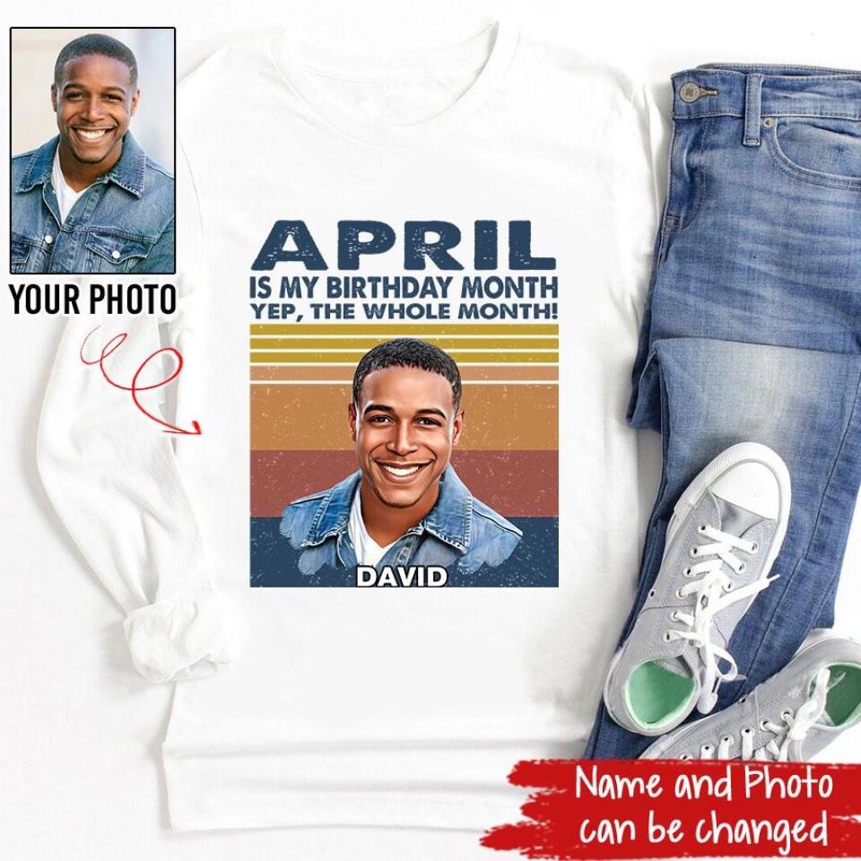 April Birthday Shirt, Custom Birthday Shirt, A Black King Was Born In April, April Birthday Shirts For Man, April Birthday Gifts