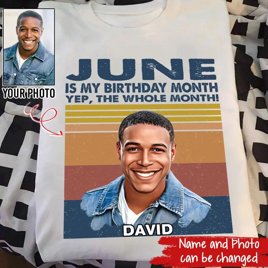 June Birthday Shirt, Custom Birthday Shirt, A Black King Was Born In June, June Birthday Shirts For Man, June Birthday Gifts