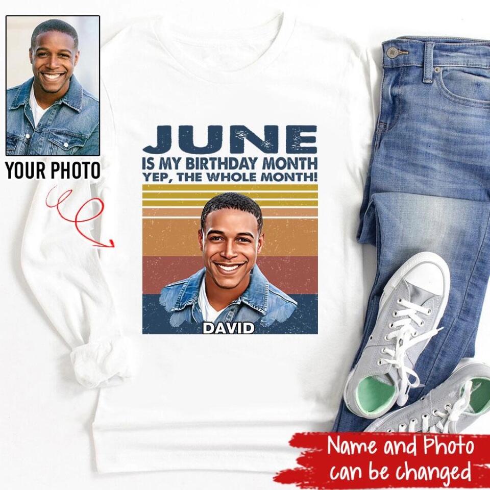 June Birthday Shirt, Custom Birthday Shirt, A Black King Was Born In June, June Birthday Shirts For Man, June Birthday Gifts
